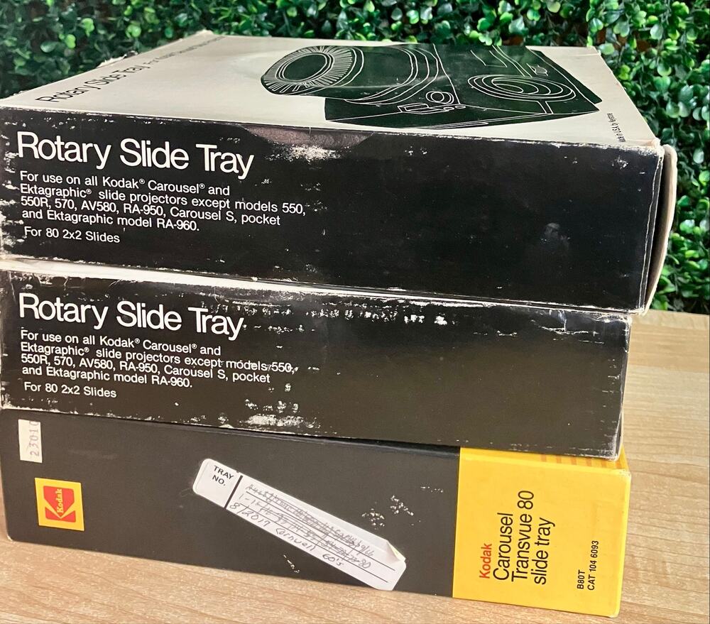 Vintage Kodak Carousel Transvue 80 Slide Tray Set of 3
